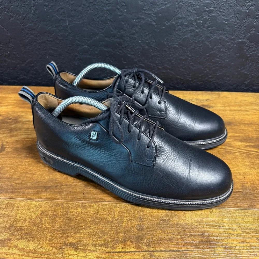 FootJoy DryJoys Premiere Series 53988 Black Leather Golf Shoes Mens 9 M